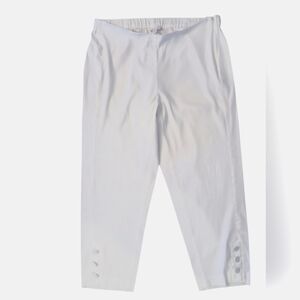 J. Jill White Linen Pants button detail size XL cropped